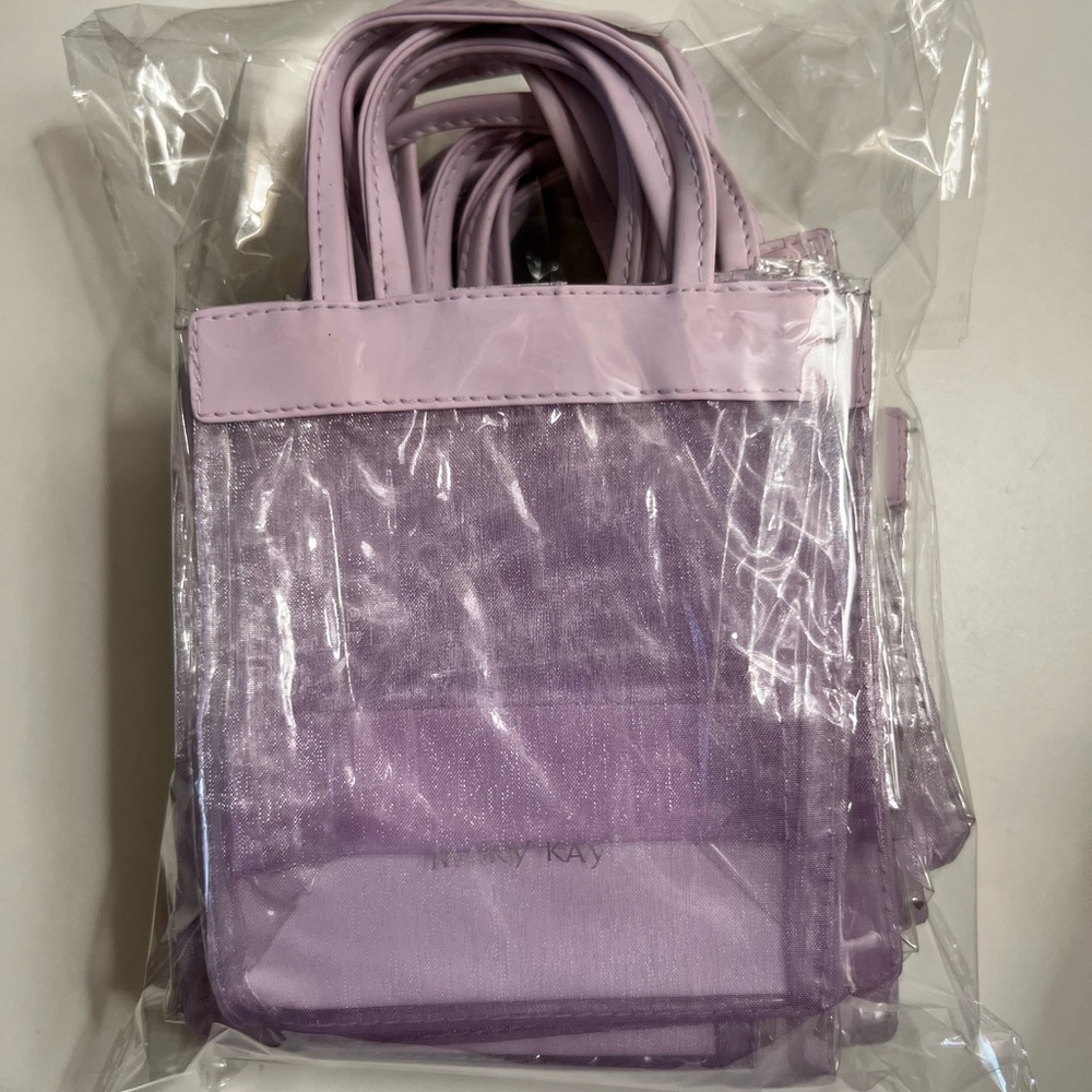 Mary Kay Purple Transparent Mini Tote Bag 13pc